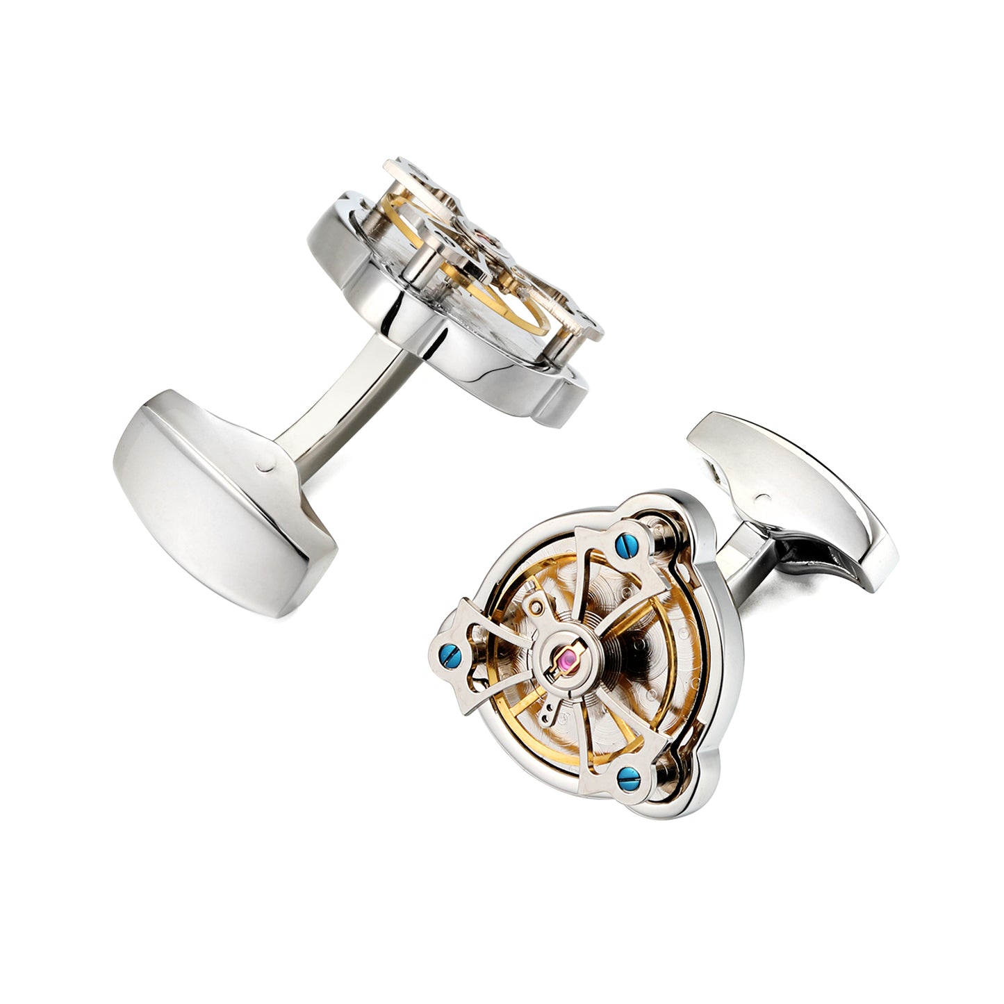 Gentleman’s Tourbillon-Style Cufflinks – Watch Movement Design