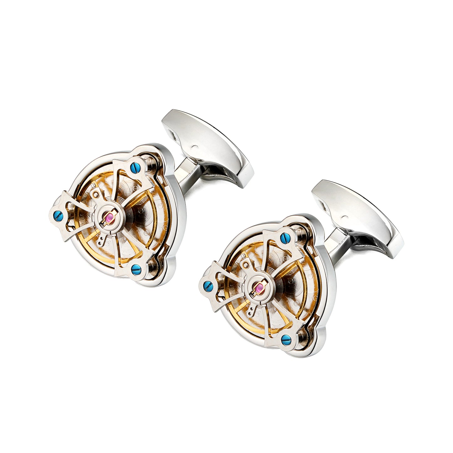 Gentleman’s Tourbillon-Style Cufflinks – Watch Movement Design
