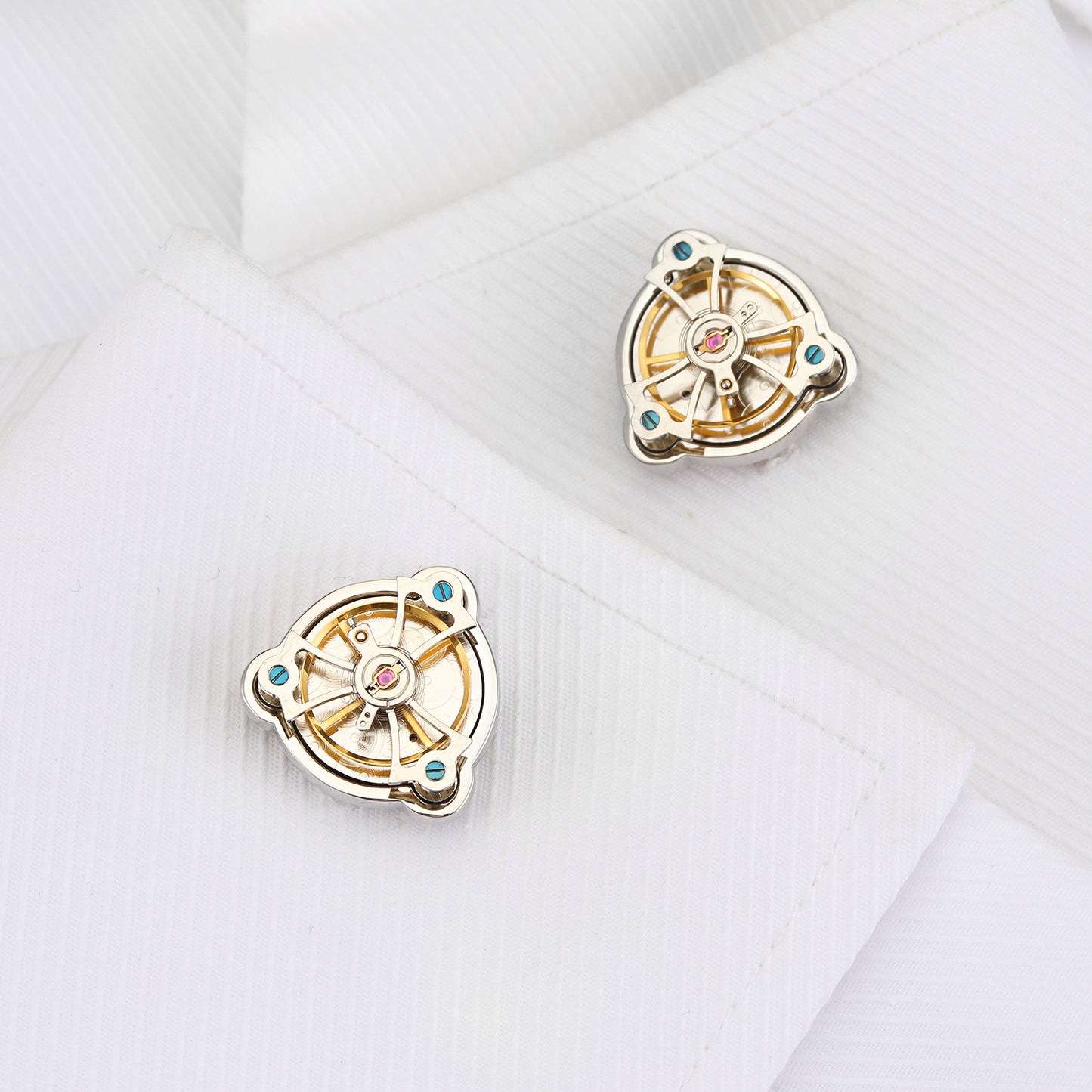 Gentleman’s Tourbillon-Style Cufflinks – Watch Movement Design