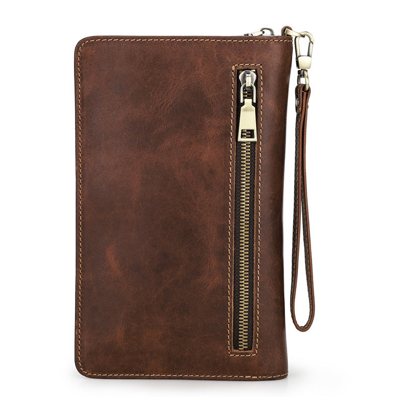 Gentleman’s Leather Organizer Clutch – Zip Wallet