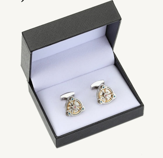 Gentleman’s Tourbillon-Style Cufflinks – Watch Movement Design