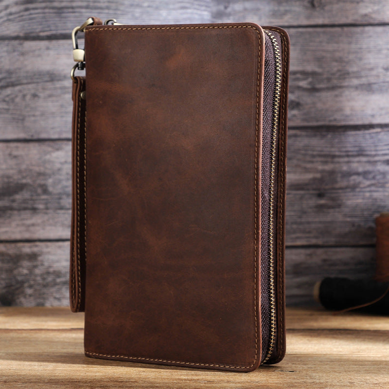 Gentleman’s Leather Organizer Clutch – Zip Wallet