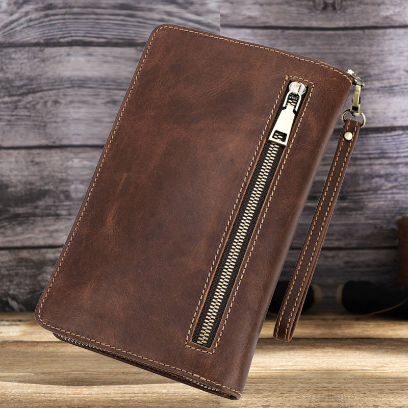 Gentleman’s Leather Organizer Clutch – Zip Wallet