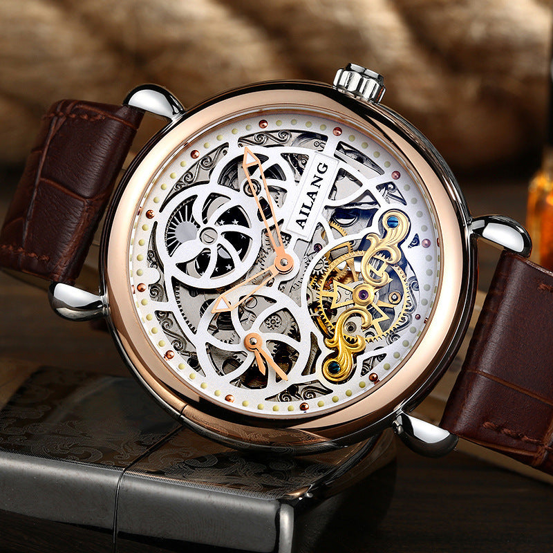 Gentleman’s Skeleton Automatic Watch (41mm) – Luminous, 30m Water Resistance